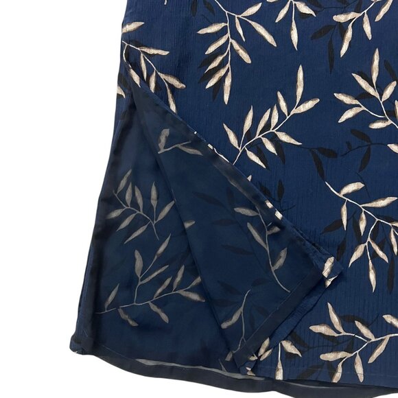 Vtg Jennifer Moore Silk Fall Floral Print Sleeveless Maxi Dress Navy 6 Grunge - Picture 4 of 10